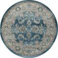 Art Carpet 5 Ft. Arabella Collection Scrollwork Woven Round Area Rug, Blue 841864102020